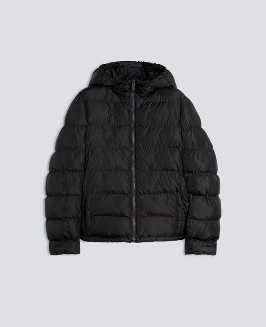 BLOUSON MATELASSE EN NYLON GARNI DE OUATE - NOIR - ASPESI