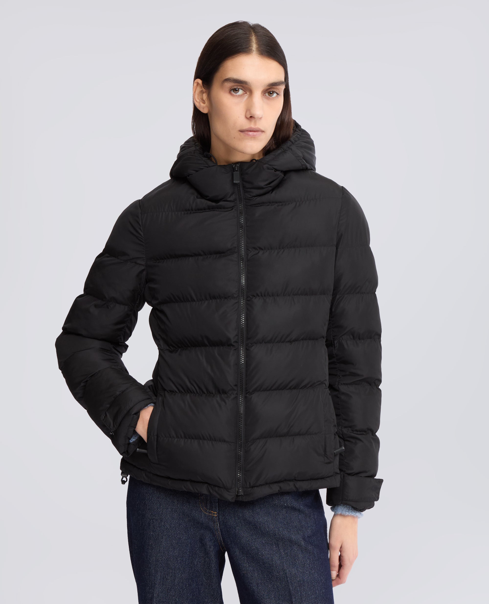 GIUBBOTTO TRAPUNTATO IN NYLON IMBOTTITO IN OVATTA - NERO - ASPESI