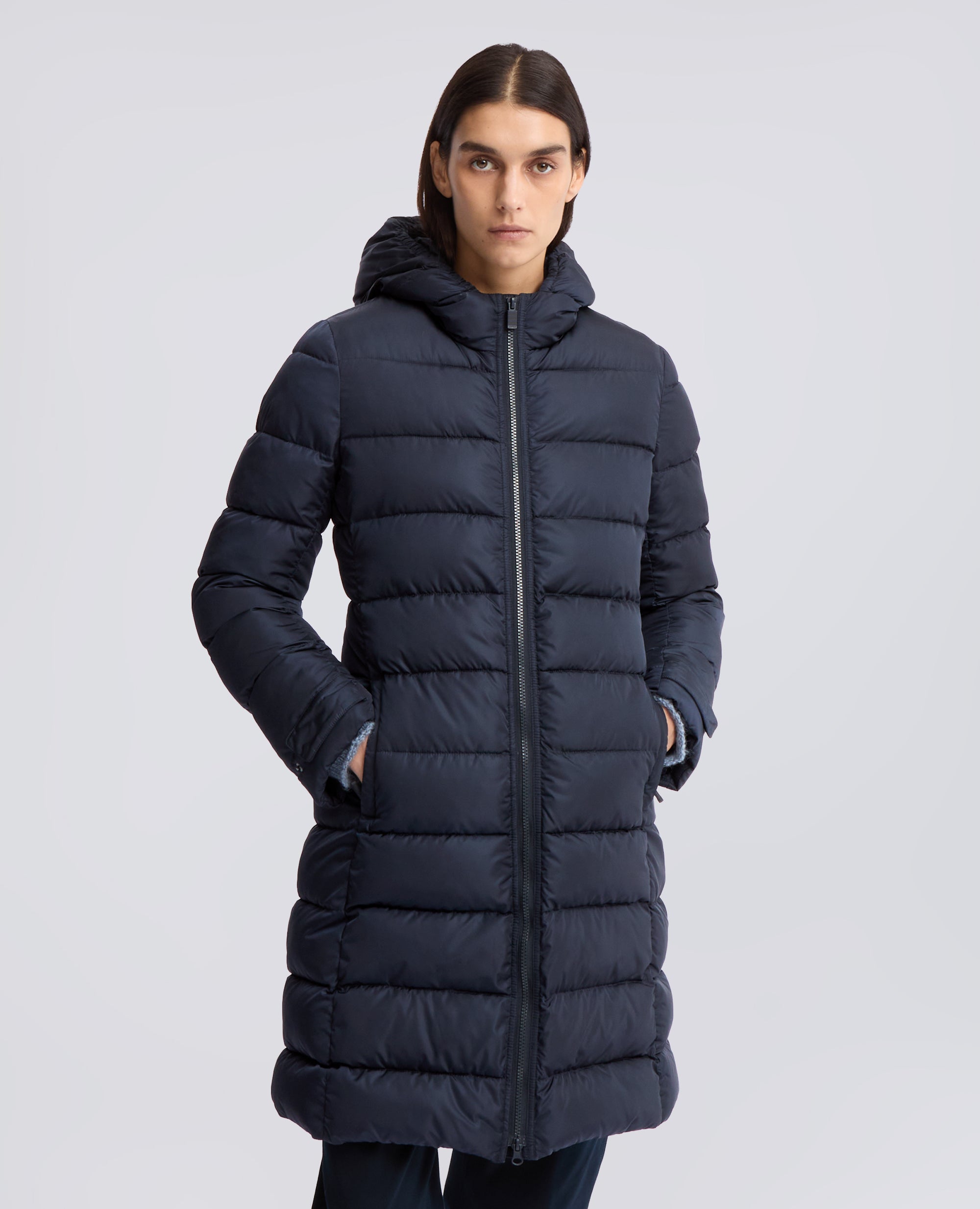 MANTEAU MATELASSE EN NYLON RECYCLE - BLEU - ASPESI