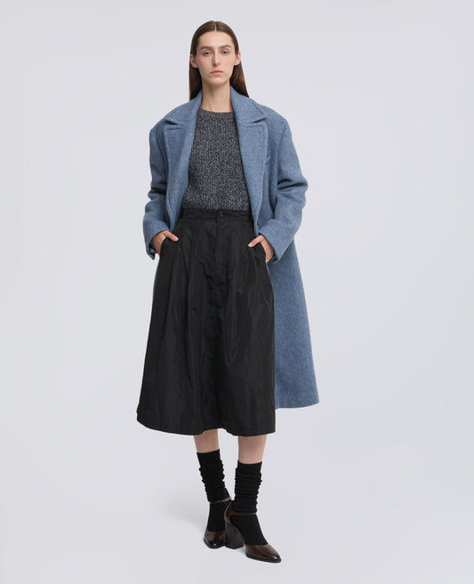 TECHNICAL FABRIC FLARED SKIRT - NERO - ASPESI