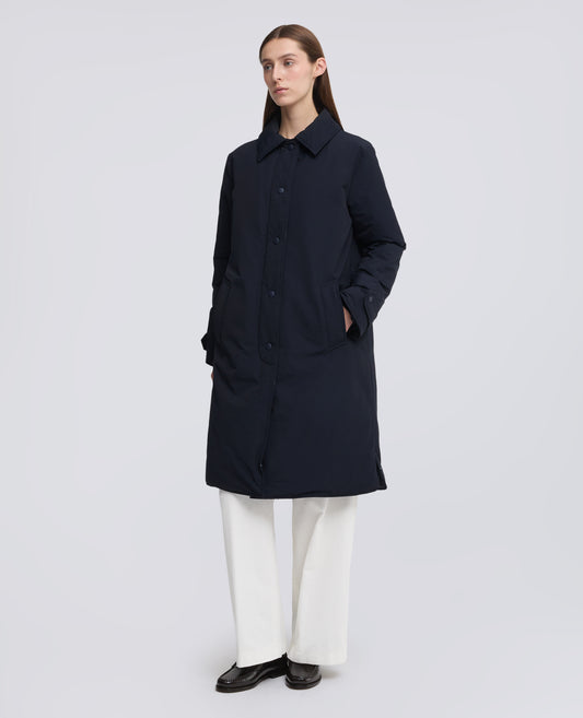 CAPPOTTO IN TELA DI MISTO COTONE IDROREPELLENTE IMBOTTITO - BLU - ASPESI