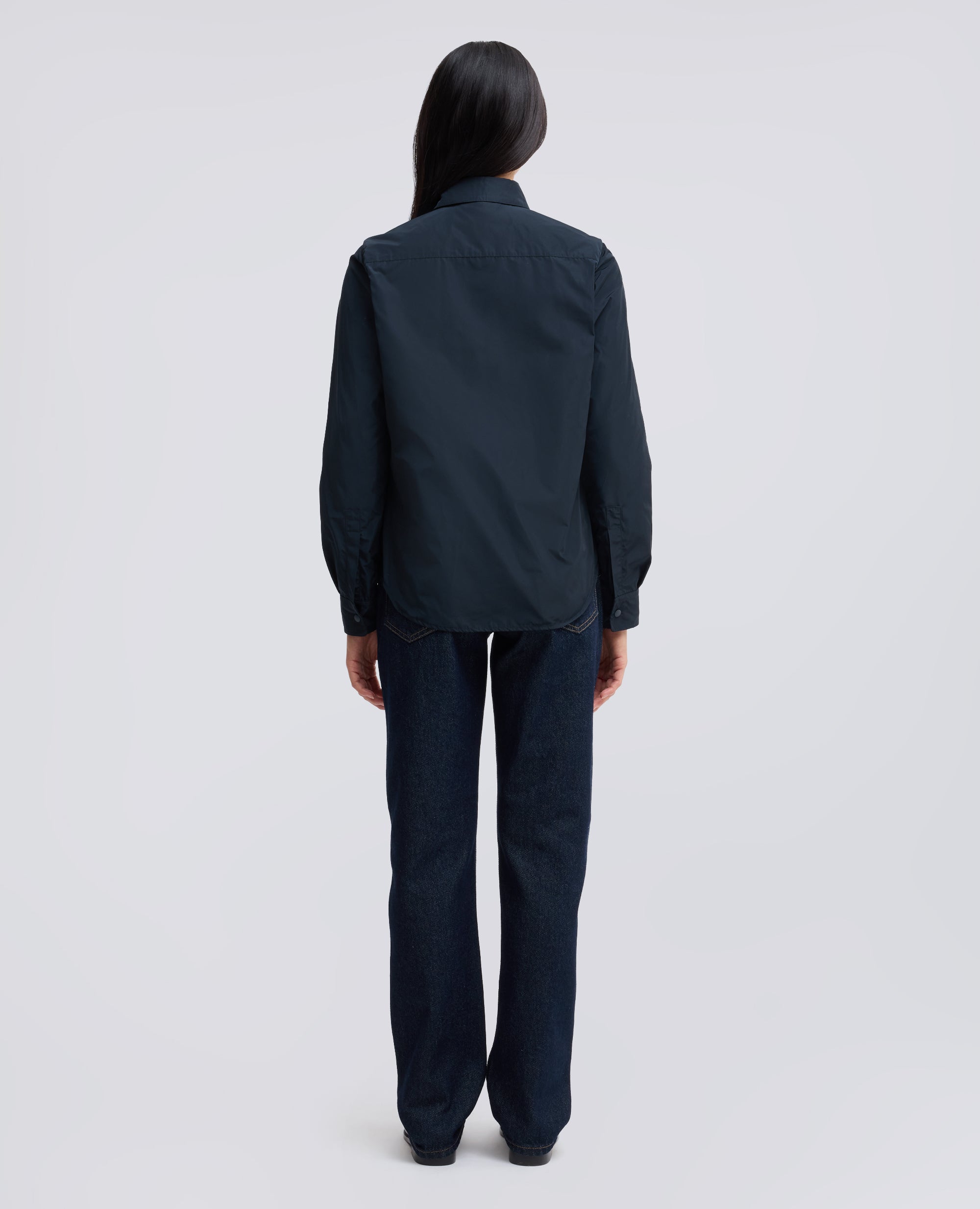 CHEMISE NON DOUBLEE EN TISSU TECHNIQUE - BLU - ASPESI