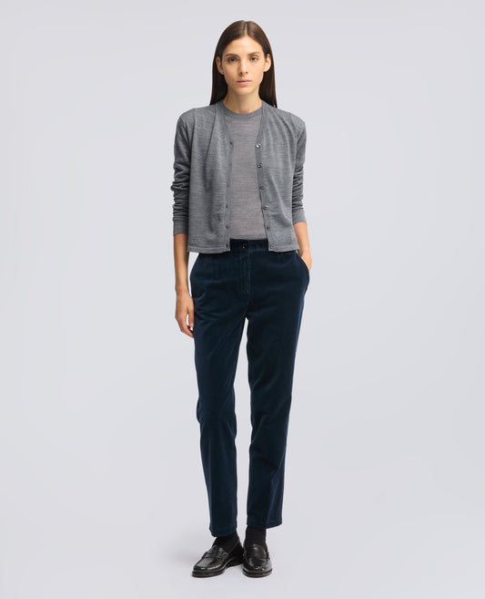 PULL A ENCOLURE RAS DE COU EN LAINE MERINOS - GRIGIO - ASPESI