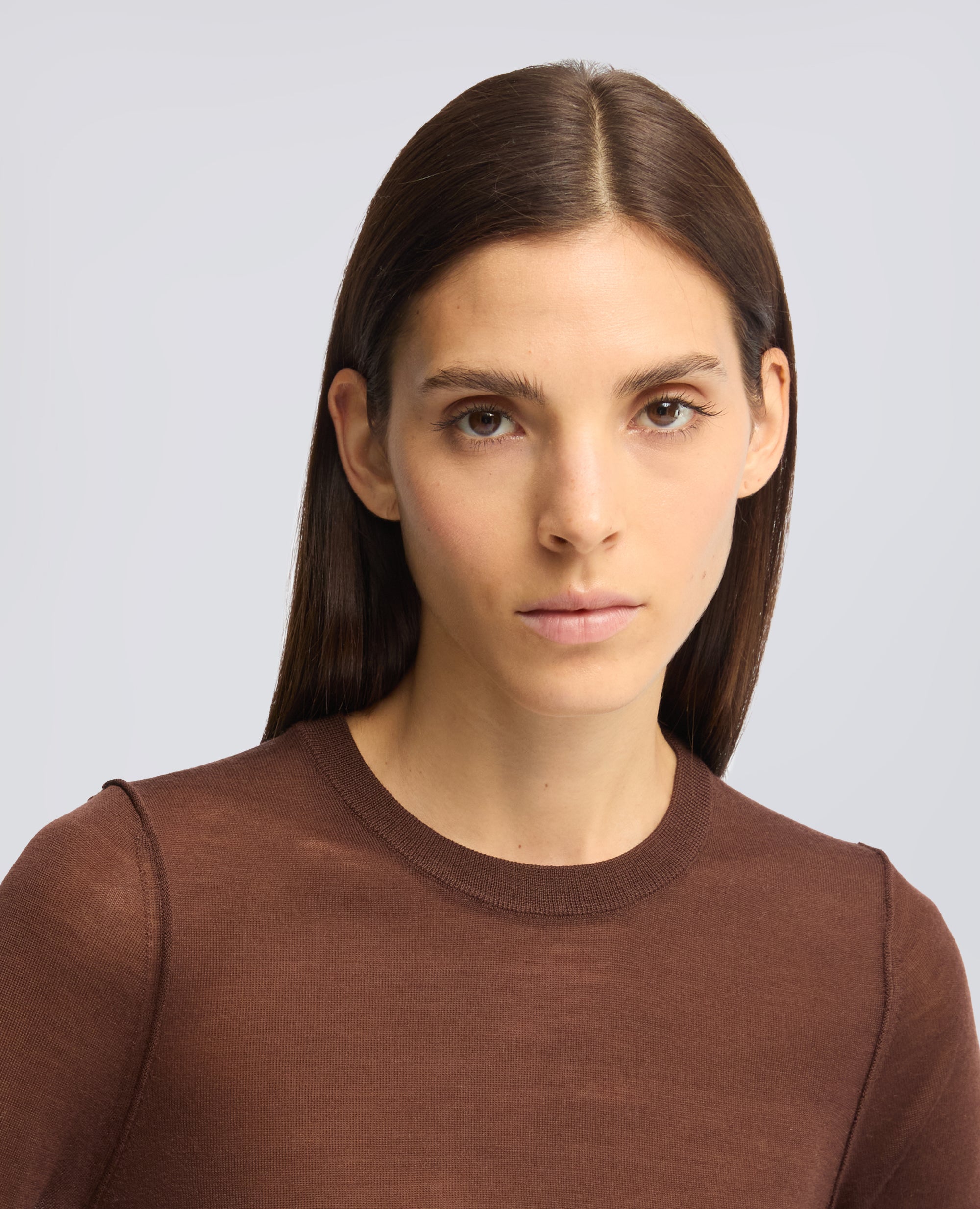 MAGLIA GIROCOLLO IN LANA MERINO - MARRONE - ASPESI