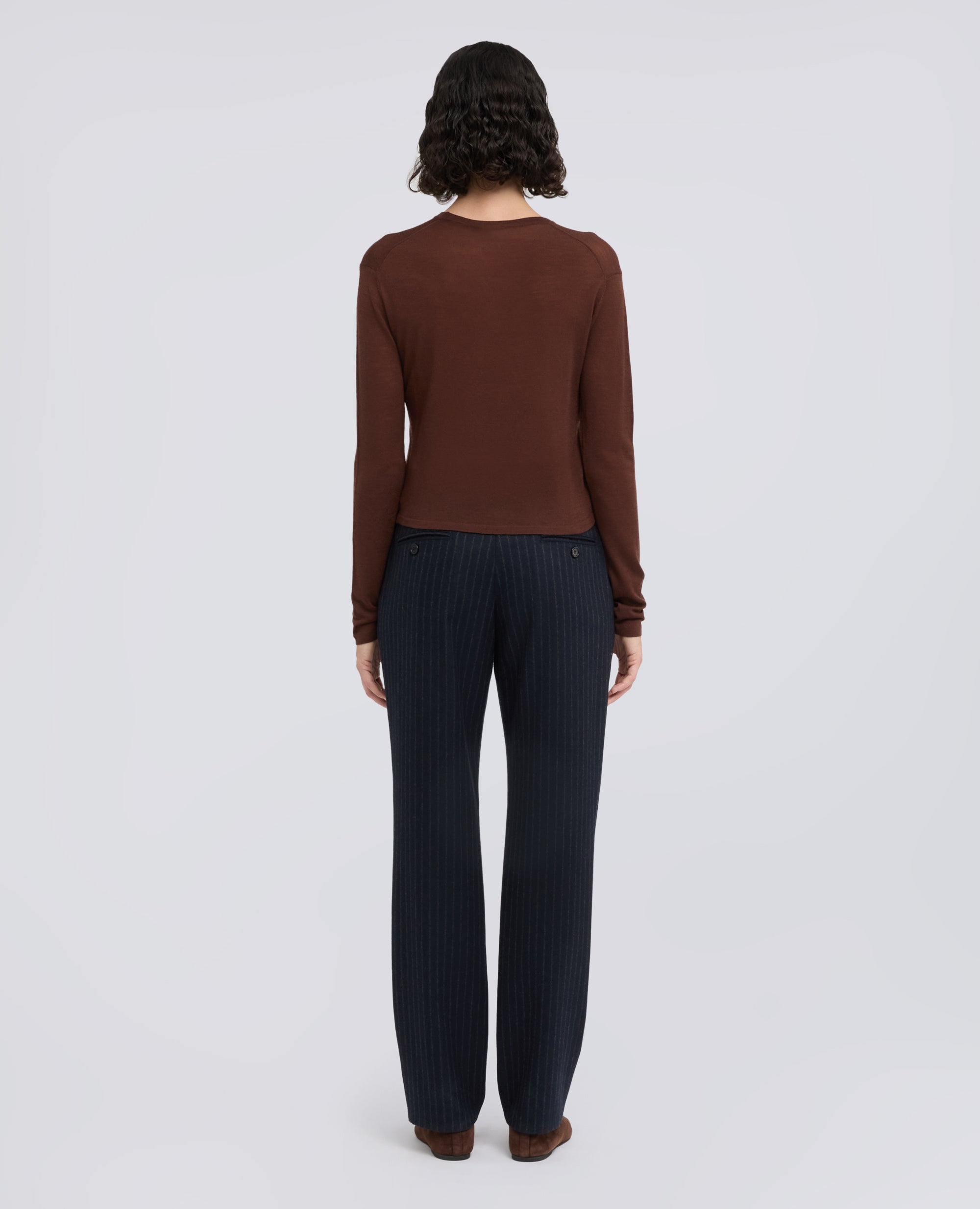 CARDIGAN IN LANA MERINO - MARRONE - ASPESI