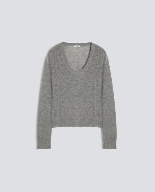 JERSEY DE MANGA LARGA EN LANA MERINO, NAILON Y CACHEMIRA - GRIGIO - ASPESI