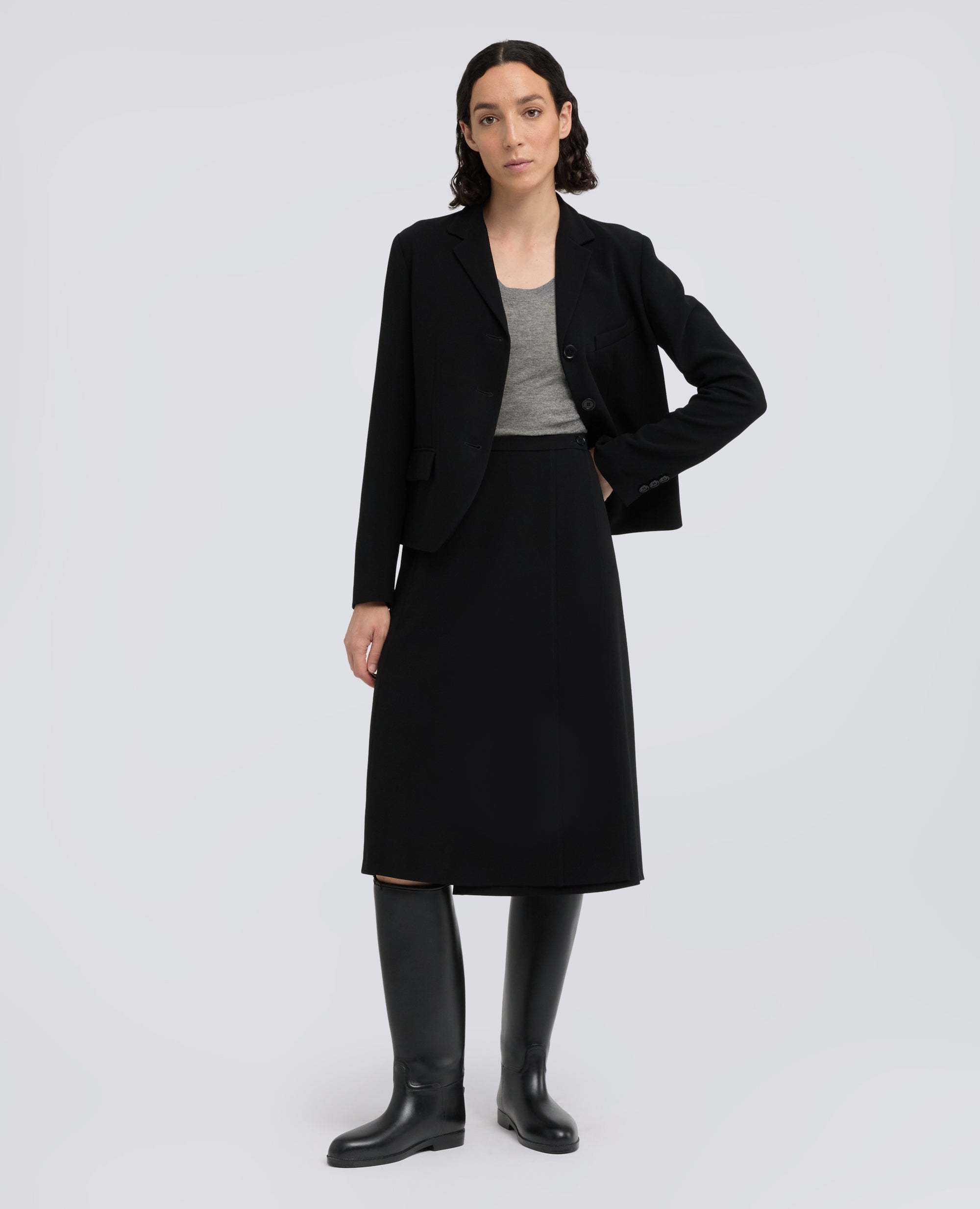 MAGLIA A MANICHE LUNGHE IN LANA MERINO, NYLON E CASHMERE - GRIGIO - ASPESI