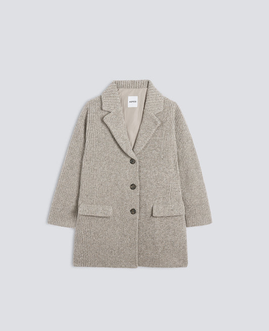 RIBBED WOOL COAT - BEIGE - ASPESI