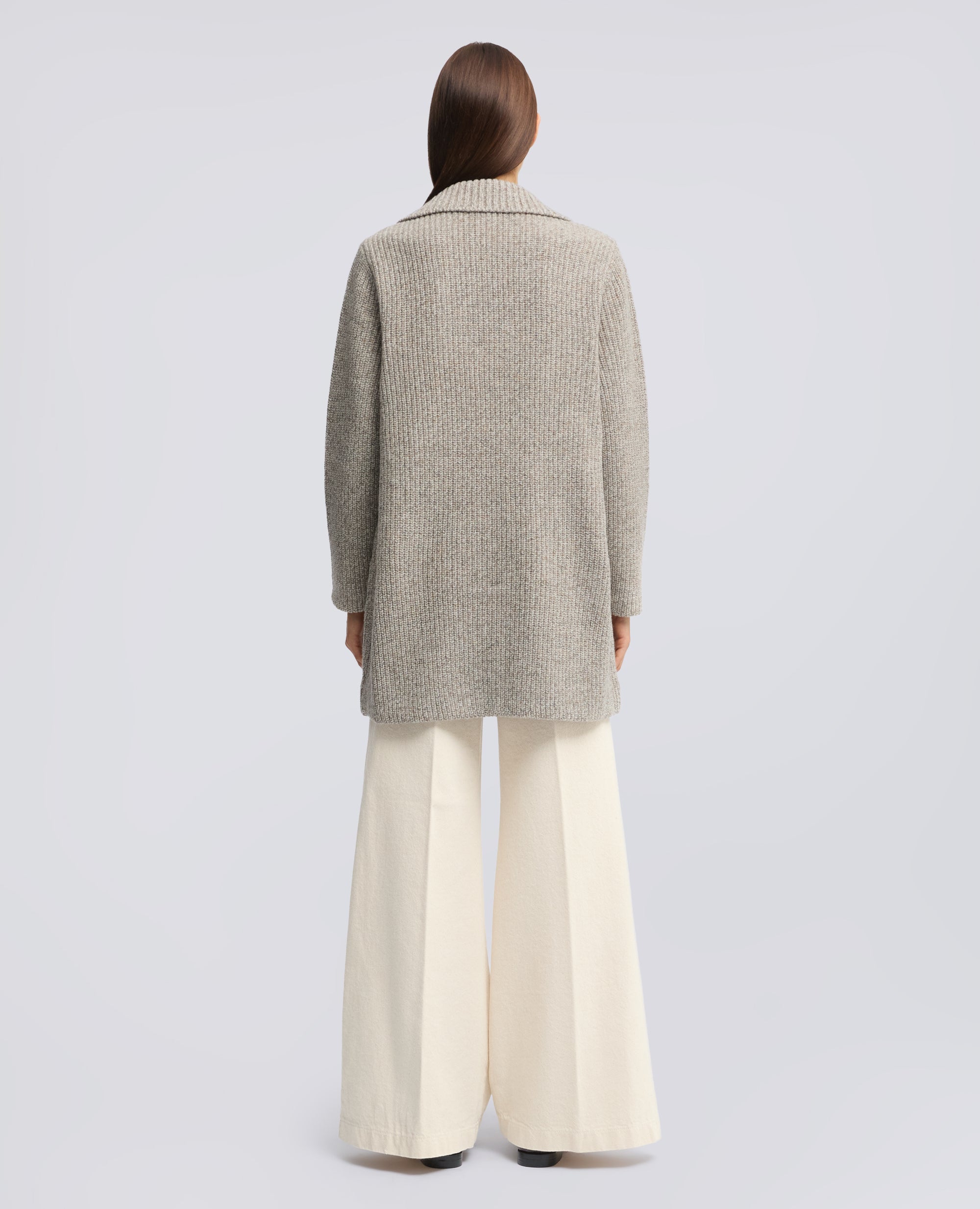 MANTEAU EN LAINE COTELEE - BEIGE - ASPESI