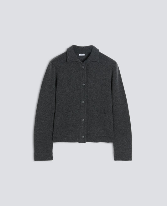 CHAQUETA DE PUNTO EN LANA Y CACHEMIRA - GRIGIO - ASPESI
