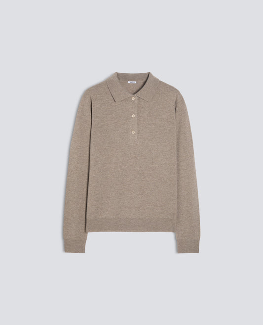 POLOSHIRT AUS WOLLE UND KASCHMIR - BEIGE - ASPESI