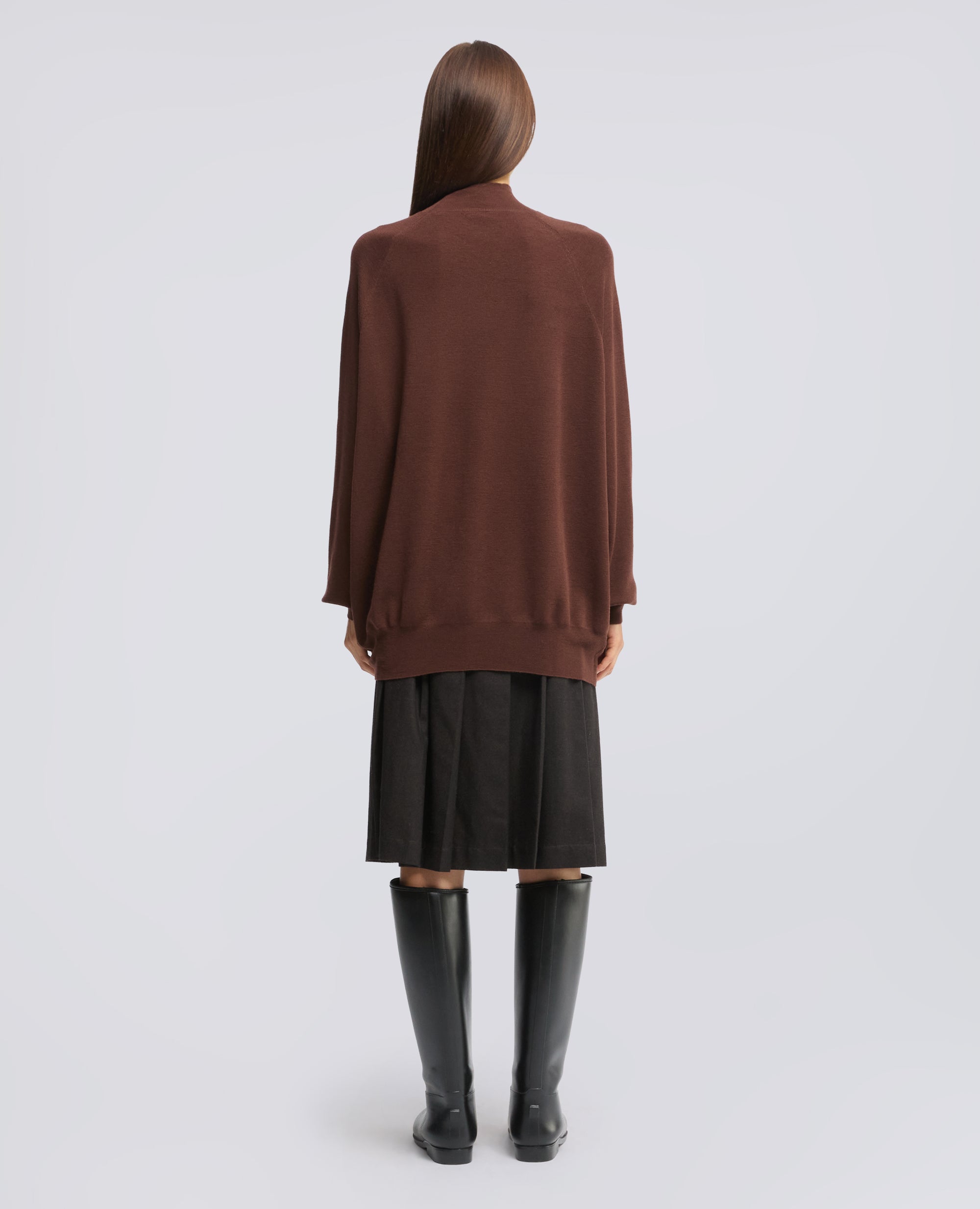 MAGLIA DOLCEVITA IN LANA MERINO - MARRONE - ASPESI