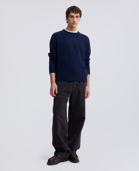 CASHMERE CREW-NECK KNIT - BLU - ASPESI