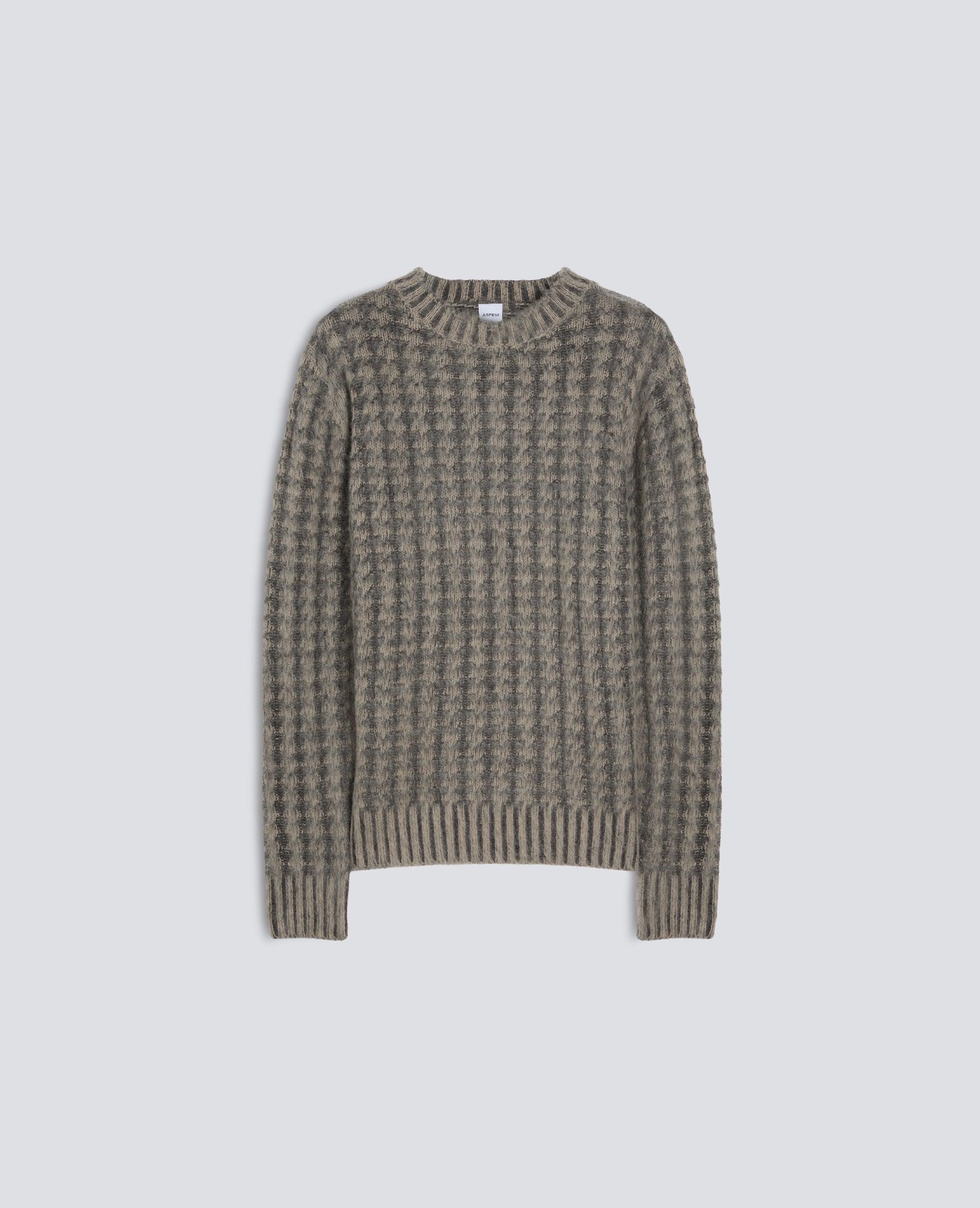 RUNDHALS-STRICKPULLOVER AUS SHETLAND-WOLLE - GRIGIO - ASPESI