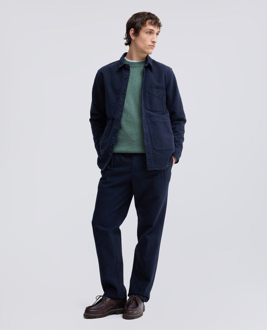 SHETLAND WOOL CREW-NECK KNIT - VERDE - ASPESI