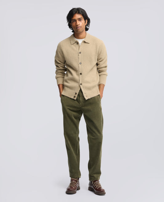 SHETLAND WOOL SHIRT-STYLE CARDIGAN - BEIGE - ASPESI