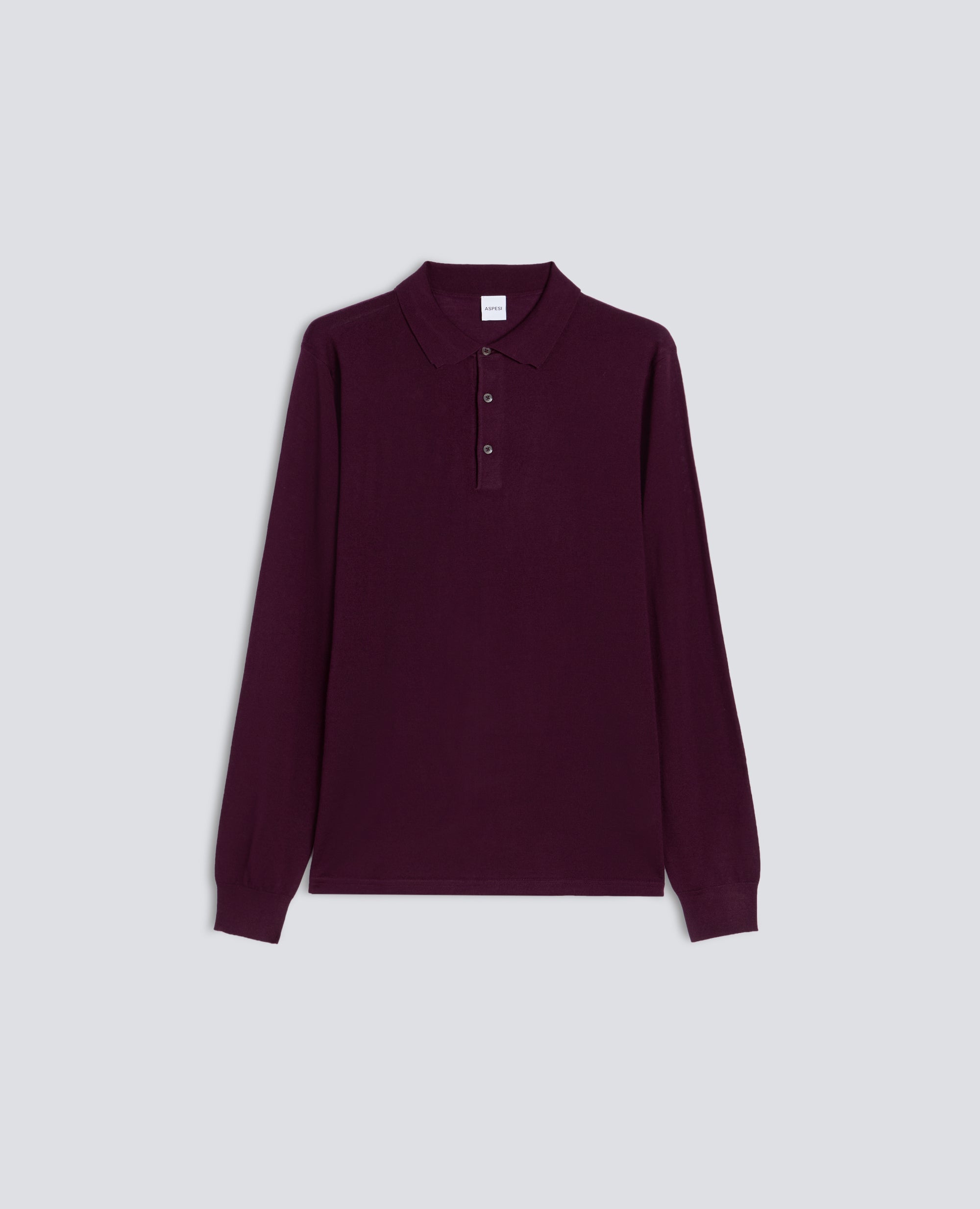 POLO DE MANGA LARGA DE LANA MERINA - ROSSO - ASPESI