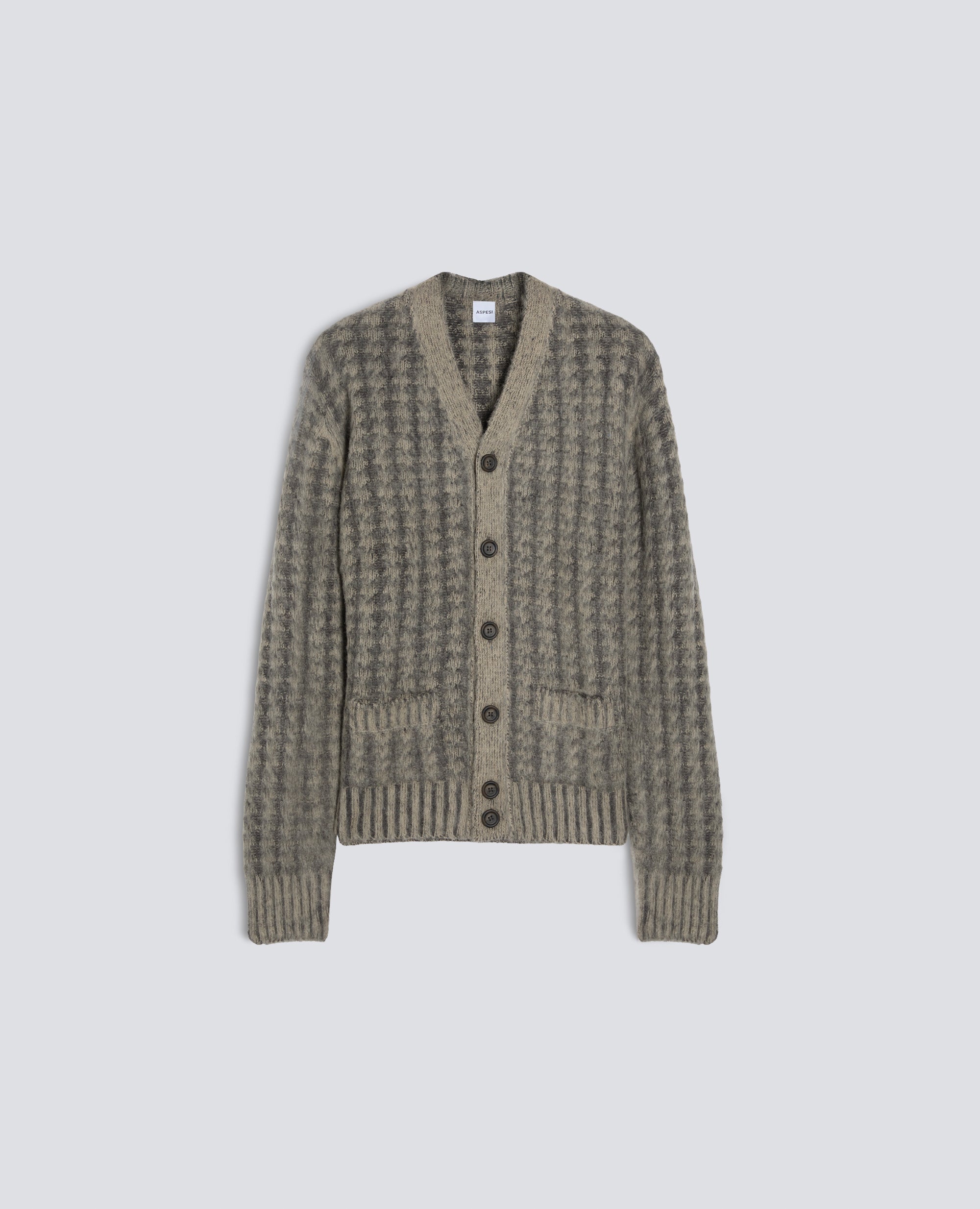 STRICKJACKE AUS SHETLAND-WOLLE - GRIGIO - ASPESI