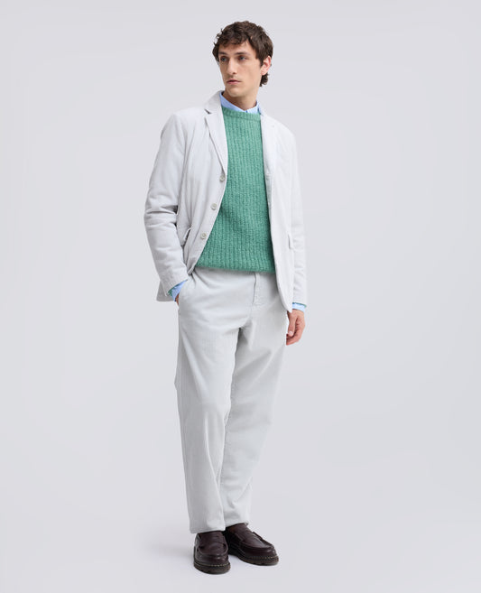 RIBBED MOHAIR AND WOOL CREW-NECK KNIT - VERDE - ASPESI