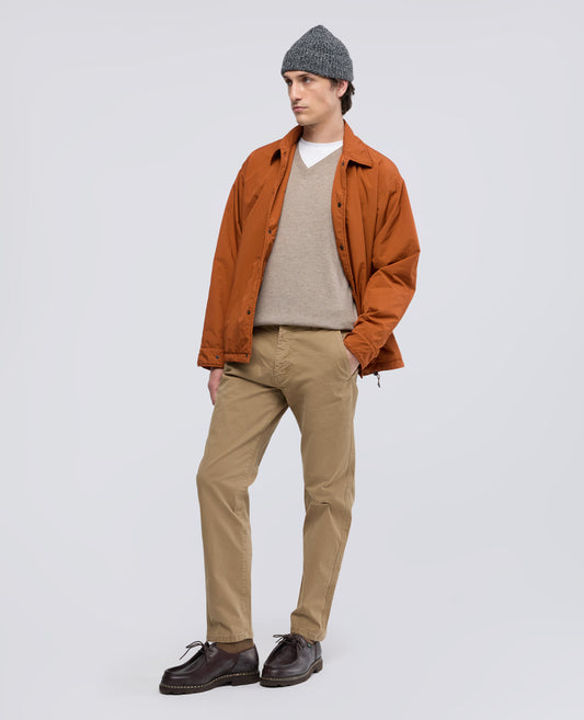 WOOL AND CASHMERE V-NECK KNIT - BEIGE - ASPESI