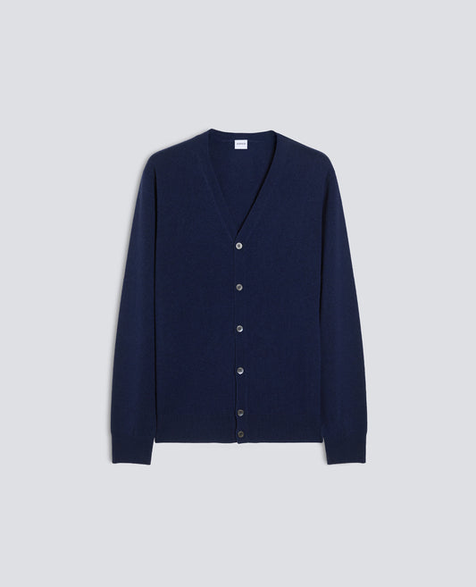 WOOL AND CASHMERE CARDIGAN - BLU - ASPESI
