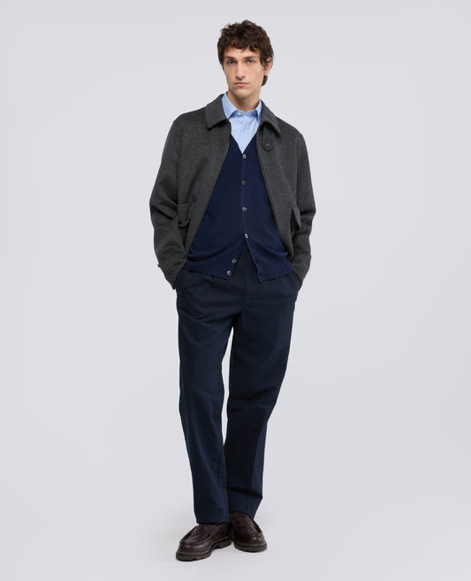 WOOL AND CASHMERE CARDIGAN - BLU - ASPESI