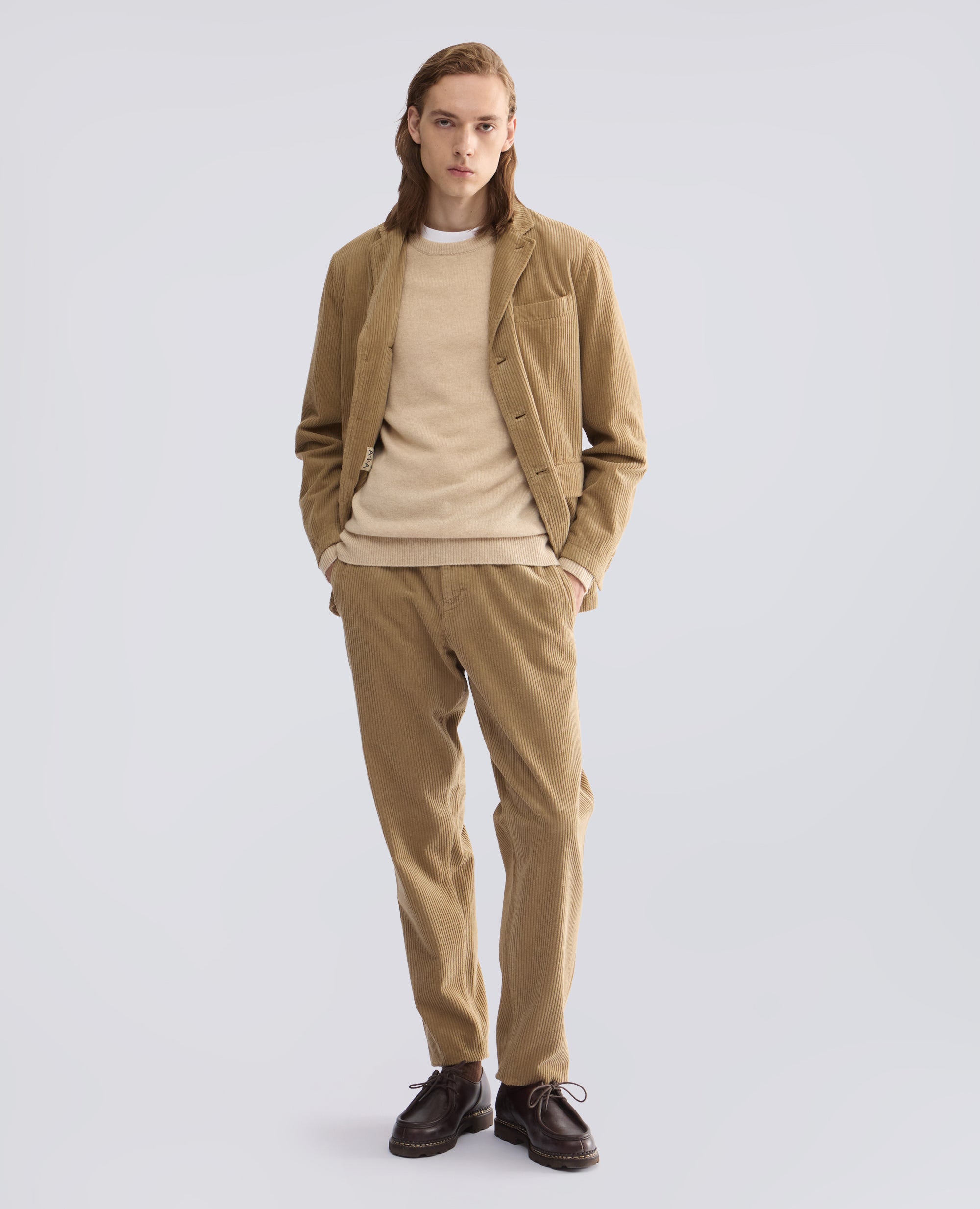 JERSEY DE LANA, YAK Y CACHEMIRA CON CUELLO REDONDO - NATURAL - ASPESI