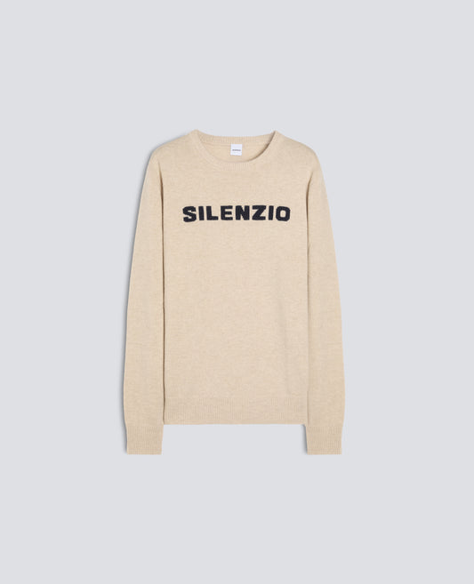 WOOL, YAK AND CASHMERE BLEND CREW-NECK KNIT - NATURALE - ASPESI