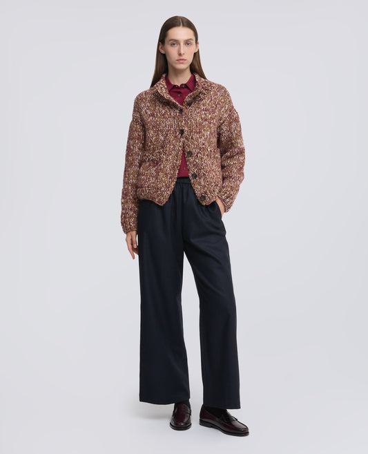 CARDIGAN FAIT MAIN EN LAINE VIERGE ET MOHAIR - BEIGE - ASPESI