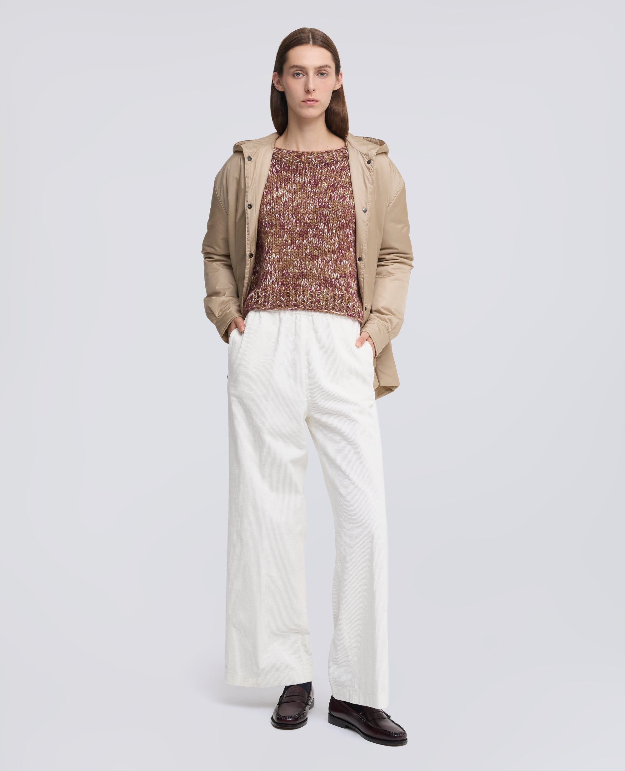 MAGLIA GIROCOLLO FATTA A MANO IN LANA VERGINE E MOHAIR - BEIGE - ASPESI