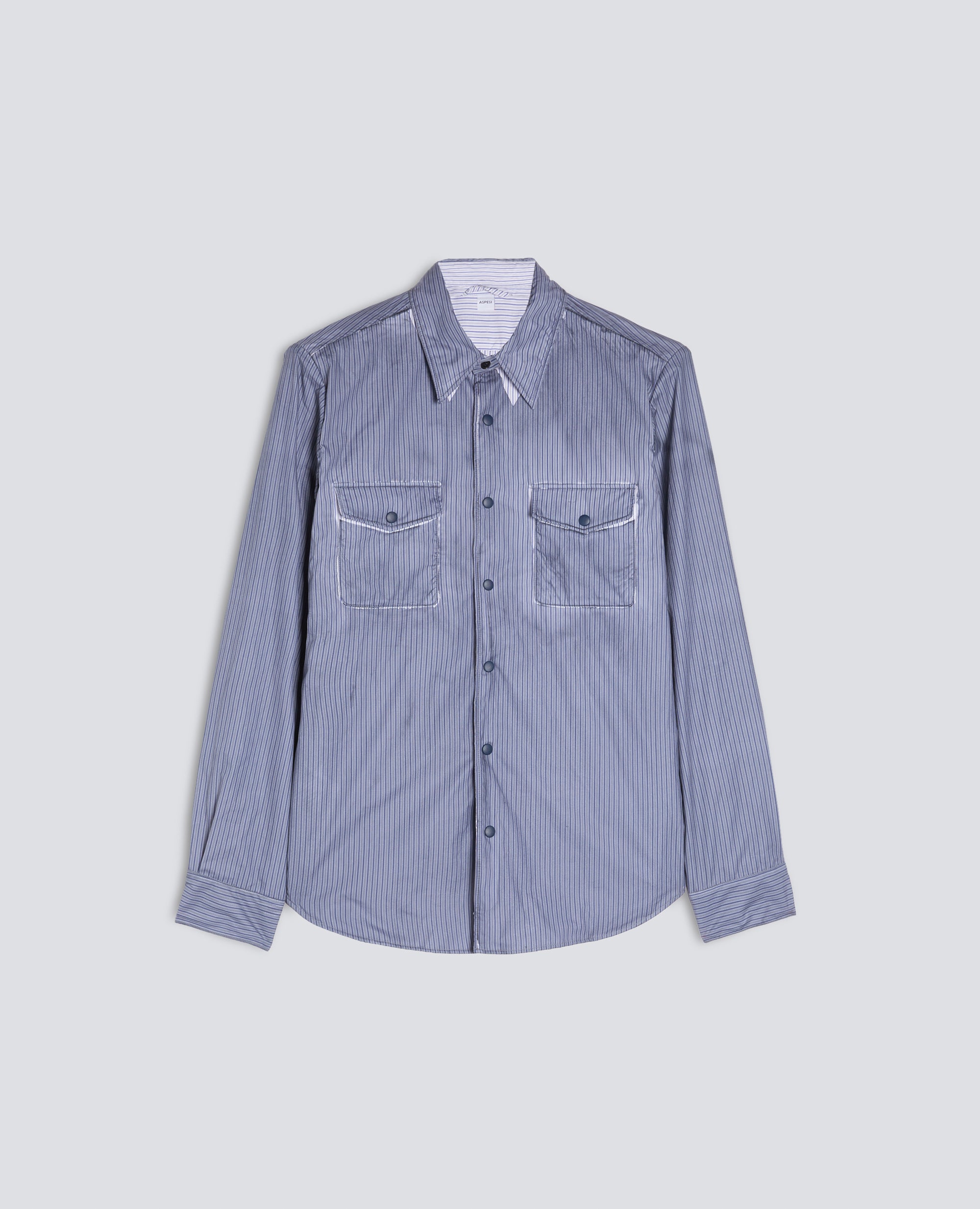 CAMICIA LIMITED EDITION NABA X ASPESI IN POPELINE DI COTONE RIGATO SPALMATO - MULTICOLOR - ASPESI