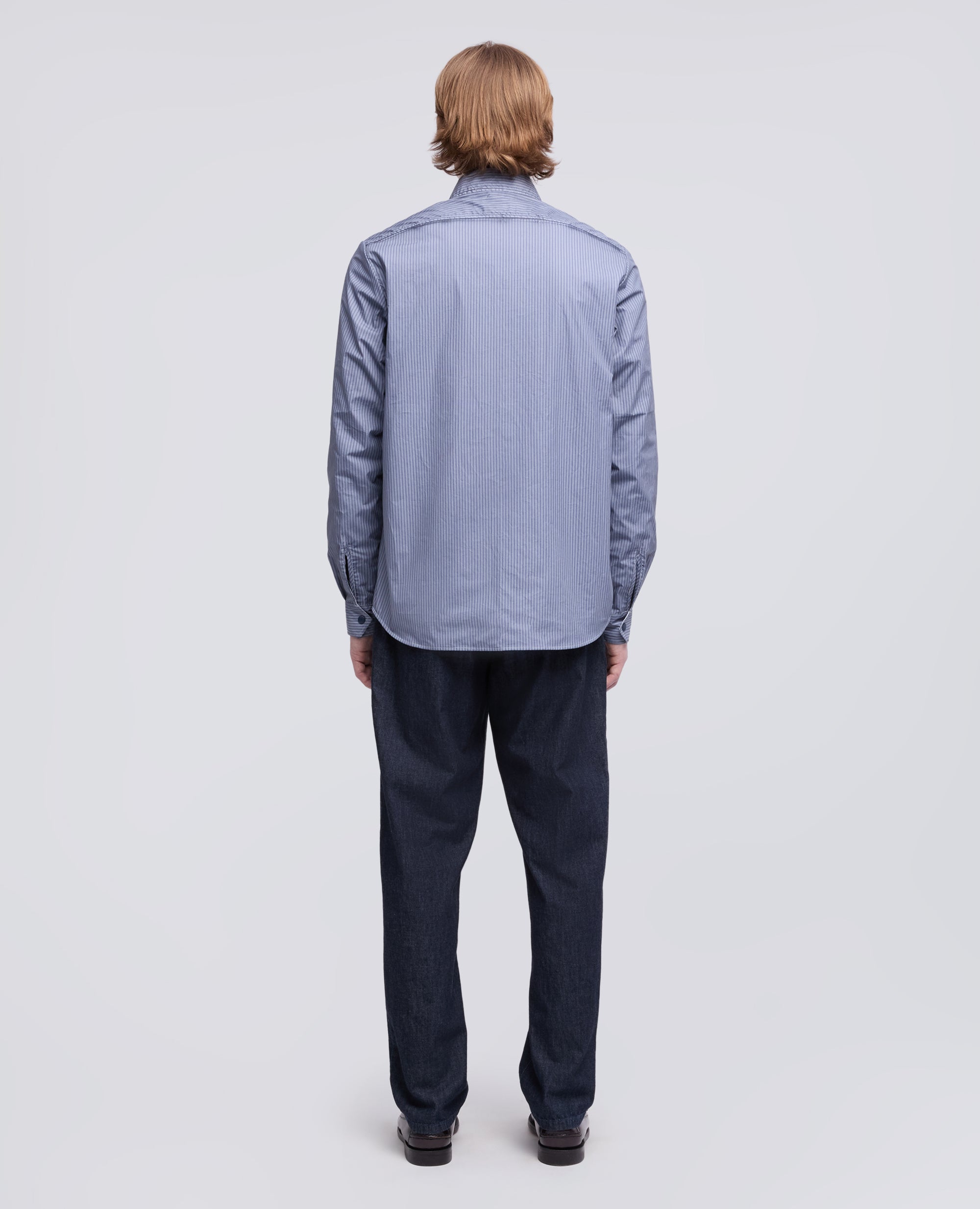 CAMICIA LIMITED EDITION NABA X ASPESI IN POPELINE DI COTONE RIGATO SPALMATO - MULTICOLOR - ASPESI
