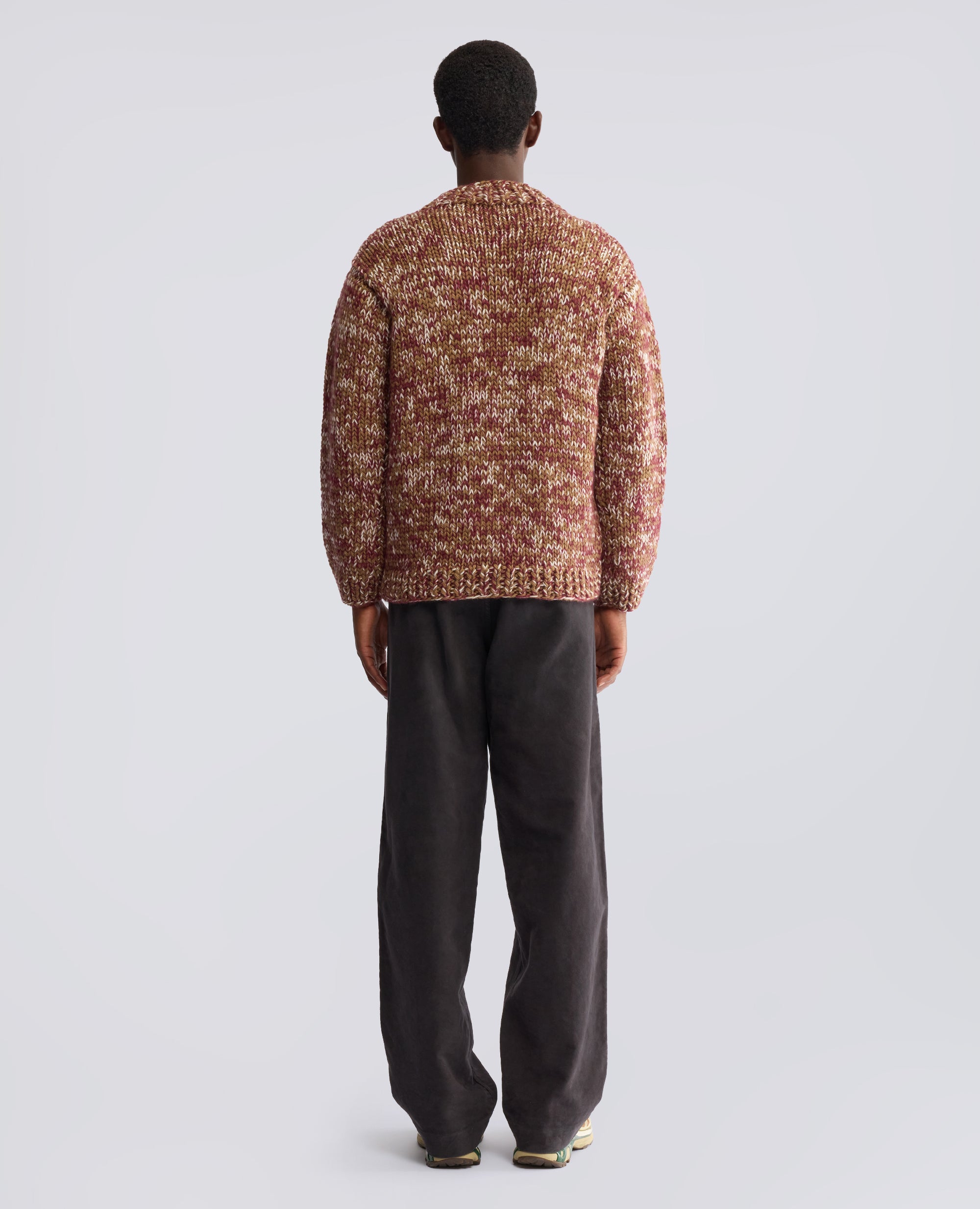 HANDMADE VIRGIN WOOL AND MOHAIR HIGH CREW-NECK KNIT - BEIGE - ASPESI