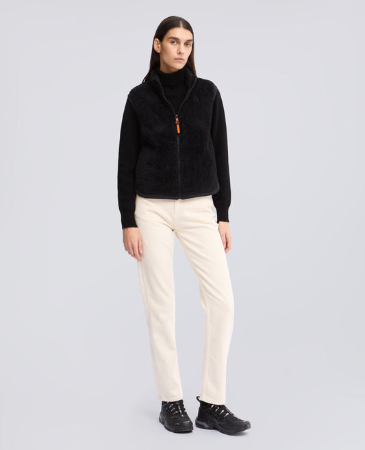 GILET EN POLAIRE À COL MONTANT - NOIR - ASPESI