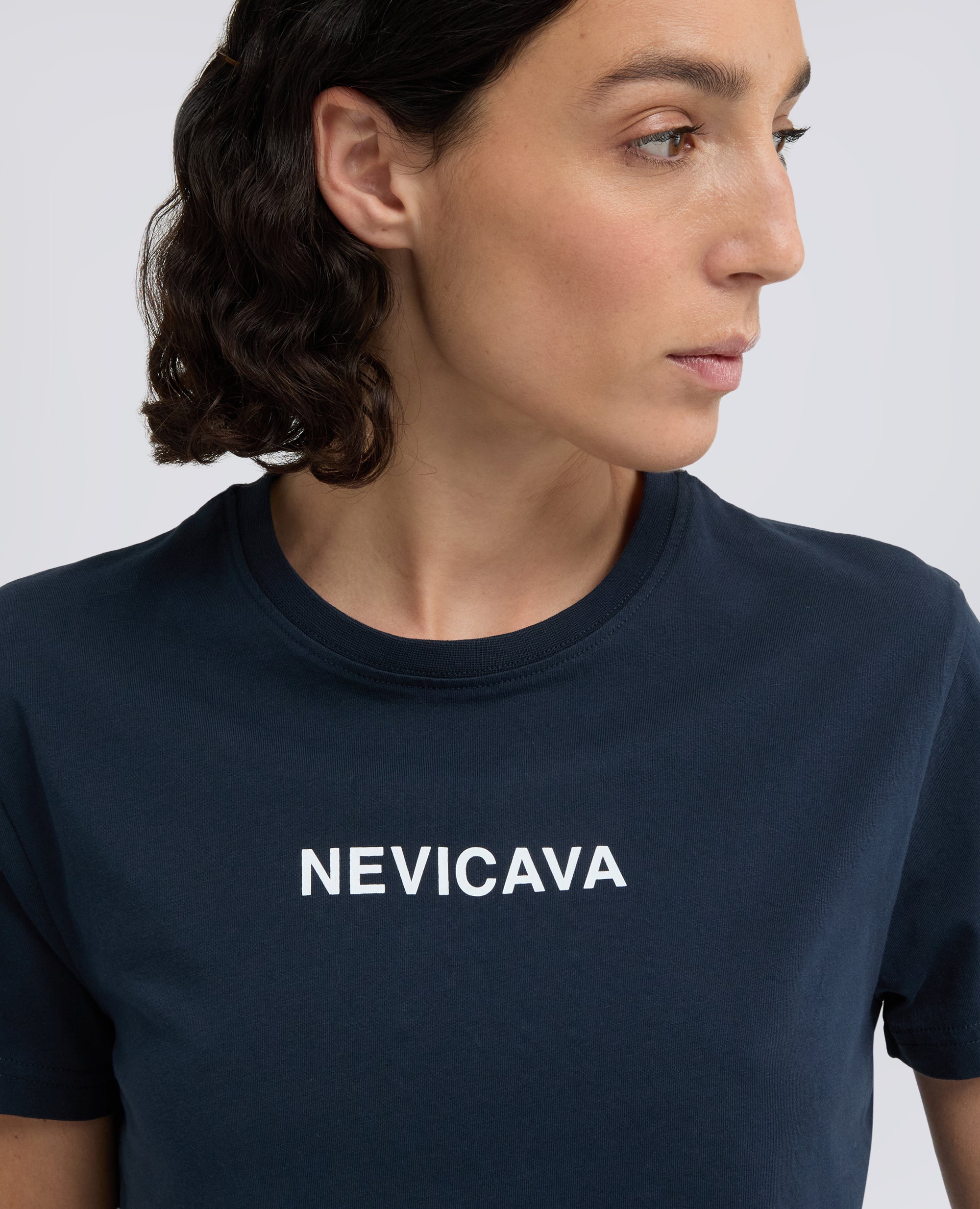 T-SHIRT IN COTONE CON STAMPA -NEVICAVA- - BLU - ASPESI